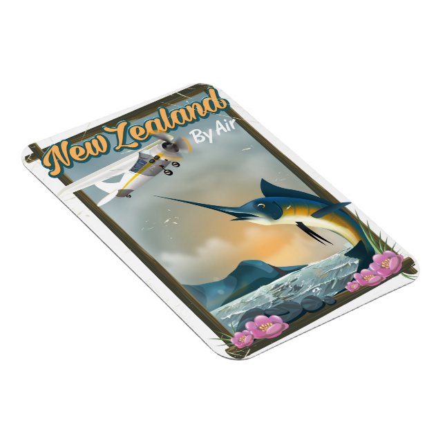 Ímã Poster de viagens de Pesca da Nova Zelândia (Lado Direito)