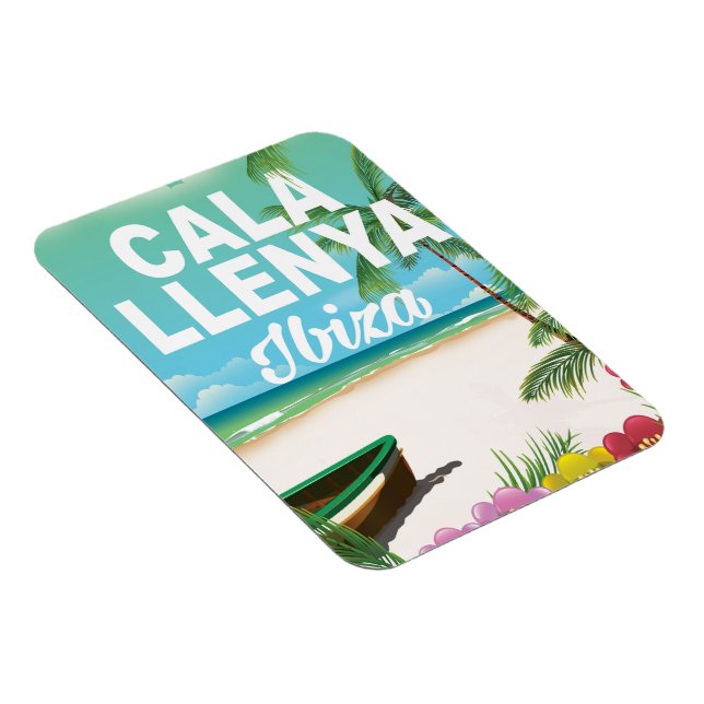 Ímã poster de viagens de praia cala llenya ibiza (Lado Direito)