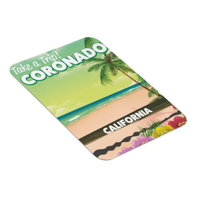 Ímã Poster de viagens de praia Coronado California (Lado Direito)