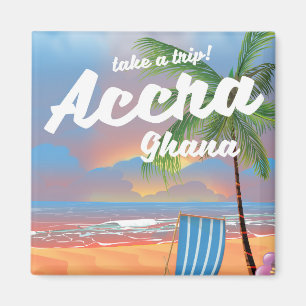 Imã poster de viagens de praia de Acra Gana