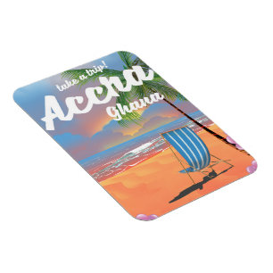 Ímã poster de viagens de praia de Acra Gana