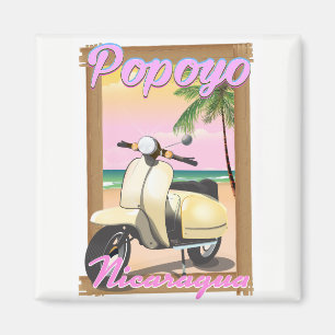 Imã poster de viagens de praia de Popoyo Nicarágua