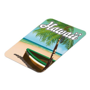 Ímã Poster de viagens de Praia Tropical do Havaí