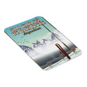 Ímã Poster de viagens de San Carlos de Bariloche Esqui