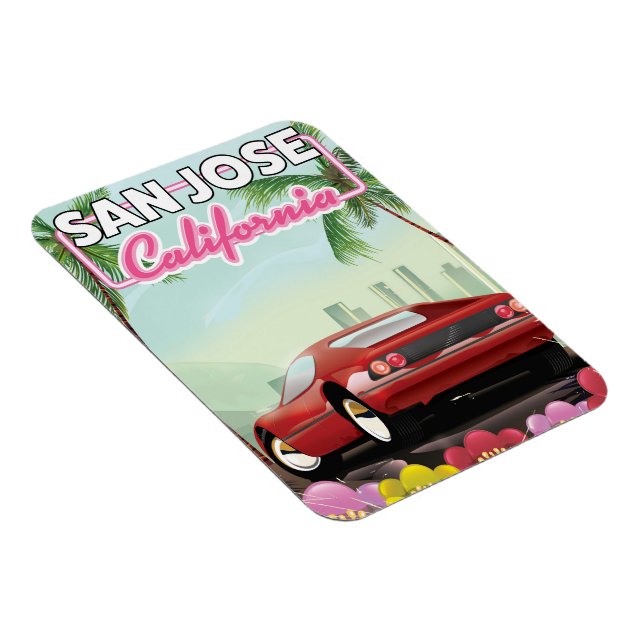 Ímã Poster de viagens de San Jose, Califórnia (Lado Direito)