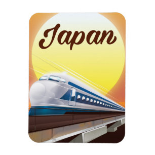 Ímã Poster de viagens de Trem de Bullet no Japão