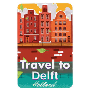 Ímã poster de viagens de Viagem para Delft Holland