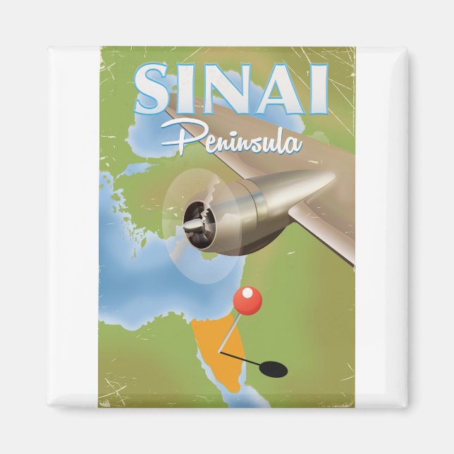 Imã Poster de viagens de Voo da Península do Sinai (Frente)
