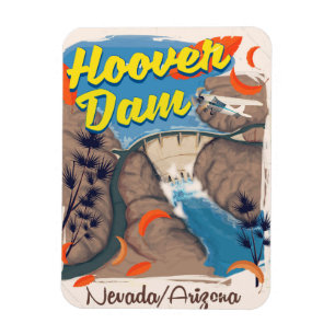 Ímã Poster de viagens do barragem Hoover