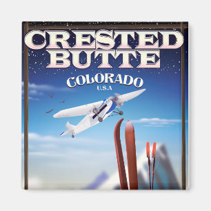 Imã Poster de viagens do Colorado Butte Crested