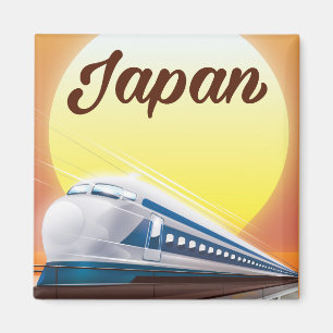 Imã poster de viagens do comboio com bala no Japão