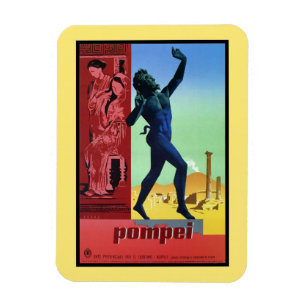 Ímã Poster de viagens do italiano de Pompeii do