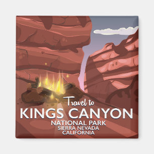 Imã Poster de viagens do Kings Canyon Sierra Nevada