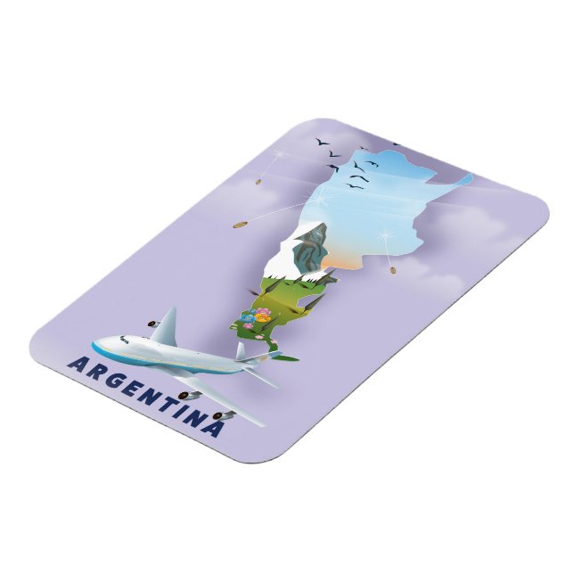 Ímã Poster de viagens do Mapa Argentina (Left Side)