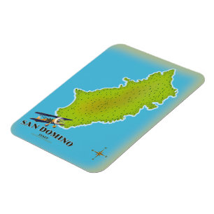 Ímã Poster de viagens do mapa Elba Itália