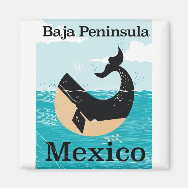 Imã poster de viagens do México da península de baja (Frente)