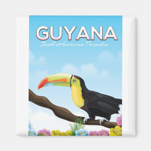 Imã poster de viagens do Paraíso Sul-Americano Guiana