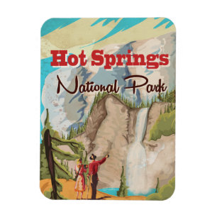 Ímã Poster de viagens do parque nacional de Hot