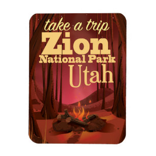 Ímã Poster de viagens do parque nacional de Zion