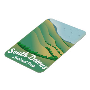 Ímã Poster de viagens do Parque Nacional South Downs