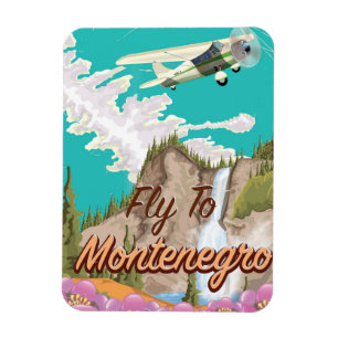 Ímã Poster de viagens do vôo do vintage de Montenegro