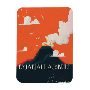 Ímã Poster de viagens do vulcão de Eyjafjallajökull