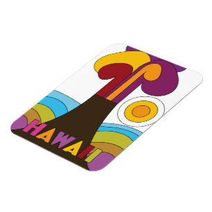 Ímã Poster de viagens dos anos 60 no Havaí