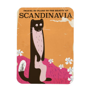 Ímã Poster de viagens Escandinavo Vintage.