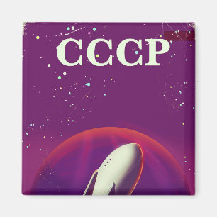 Imã poster de viagens espacial soviético CCCP