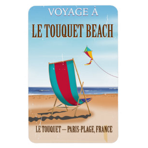Ímã poster de viagens francês Le Touquet Beach Vintag