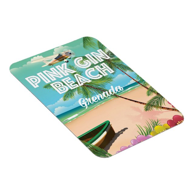 Ímã poster de viagens Granada de praia cor-de-rosa (Lado Direito)
