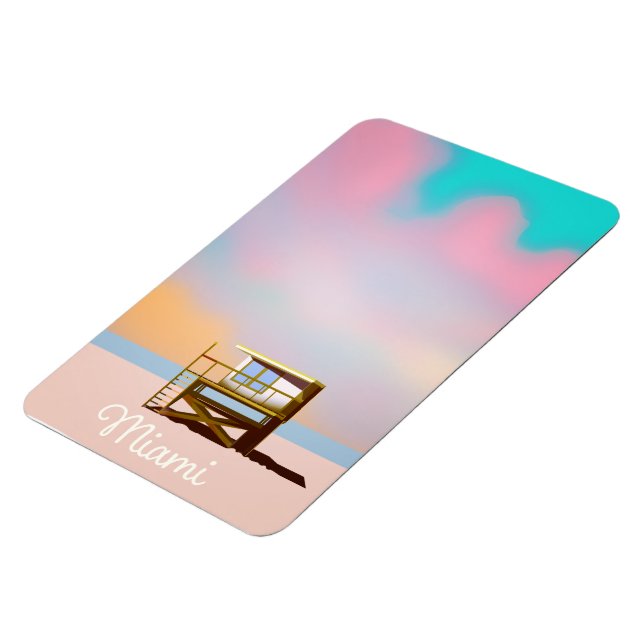 Ímã Poster de viagens Miami Lifeguard (Left Side)