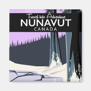 Imã Poster de viagens Nunavut Canada