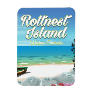 Ímã poster de viagens oceano Austrália de Rottnest Is