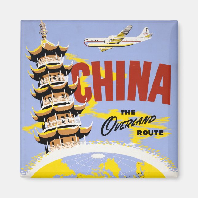 Imã Poster de viagens Para Northwest Orient Airlines (Frente)