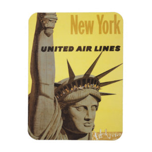 Ímã Poster de viagens Para Nova Iorque, United Air Lin