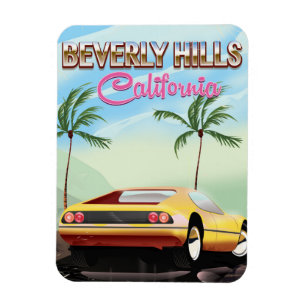 Ímã poster de viagens retrô Beverly Colinas Californi