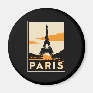 Imã poster de viagens retro do art deco de Paris