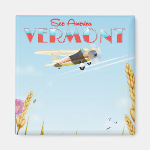 Imã poster de viagens rural de Vermont "see America"