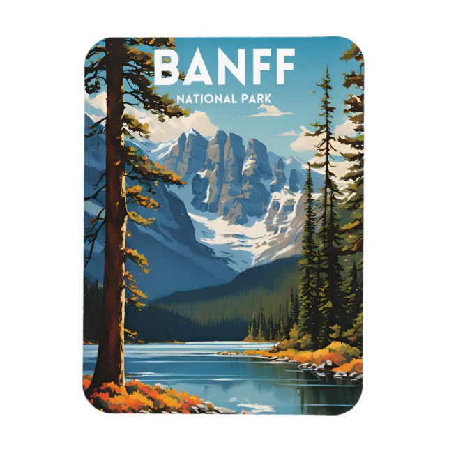 Ímã Poster de viagens tradicional do Banff National Pa (Vertical)