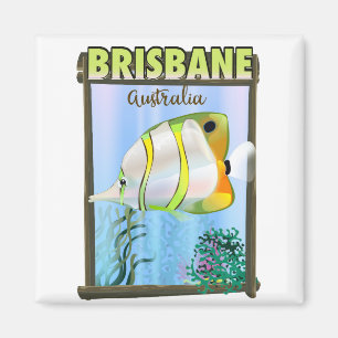 Imã poster de viagens tropical da Austrália de Brisba