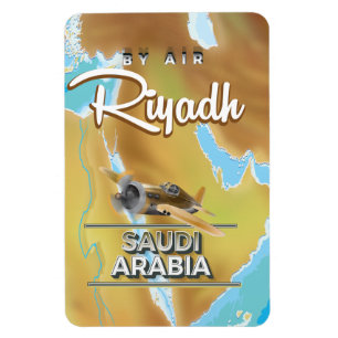 Ímã poster de viagens vintage da Arábia Saudita de Ri