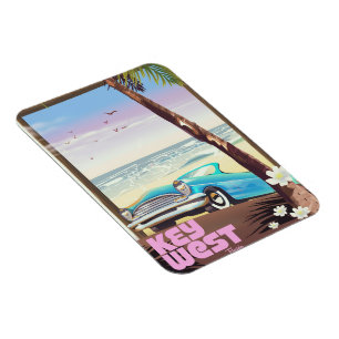 Ímã poster de viagens vintage da Flórida Oeste