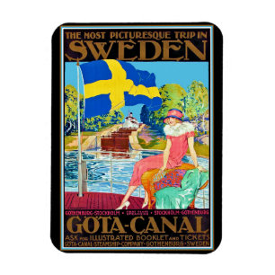 Ímã Poster de Viagens vintage do Canal Gota
