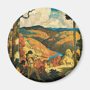 Imã Poster de viagens Vintage NC Wyeth, Antigo Kentuck