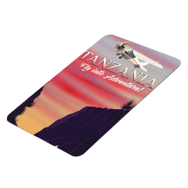 Ímã Poster de voo africano da Tanzânia (Left Side)