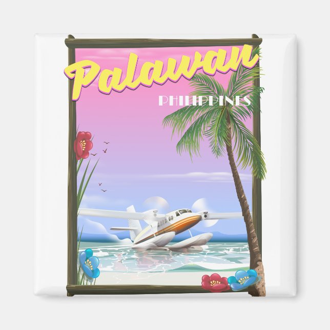 Imã Poster de voo das Filipinas Palawan (Frente)