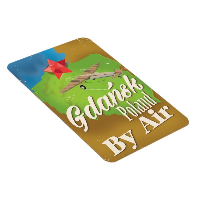 Ímã Poster de voo de Polônia de Gdańsk (Lado Direito)