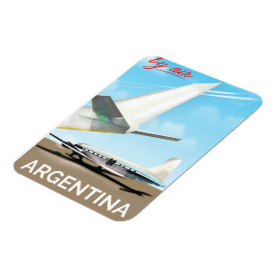 Ímã poster de voo vintage da Argentina "By Air"