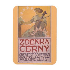 Ímã Poster de Zdenka Cerny por Alphonse Mucha